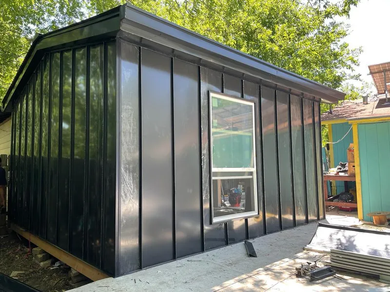 Black standing seam metal wall panels for Metal Roof Installation in Ballwin